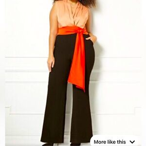 NWT Eva Mendes for New York & Co Colorblock Chalina Jumpsuit Size Large